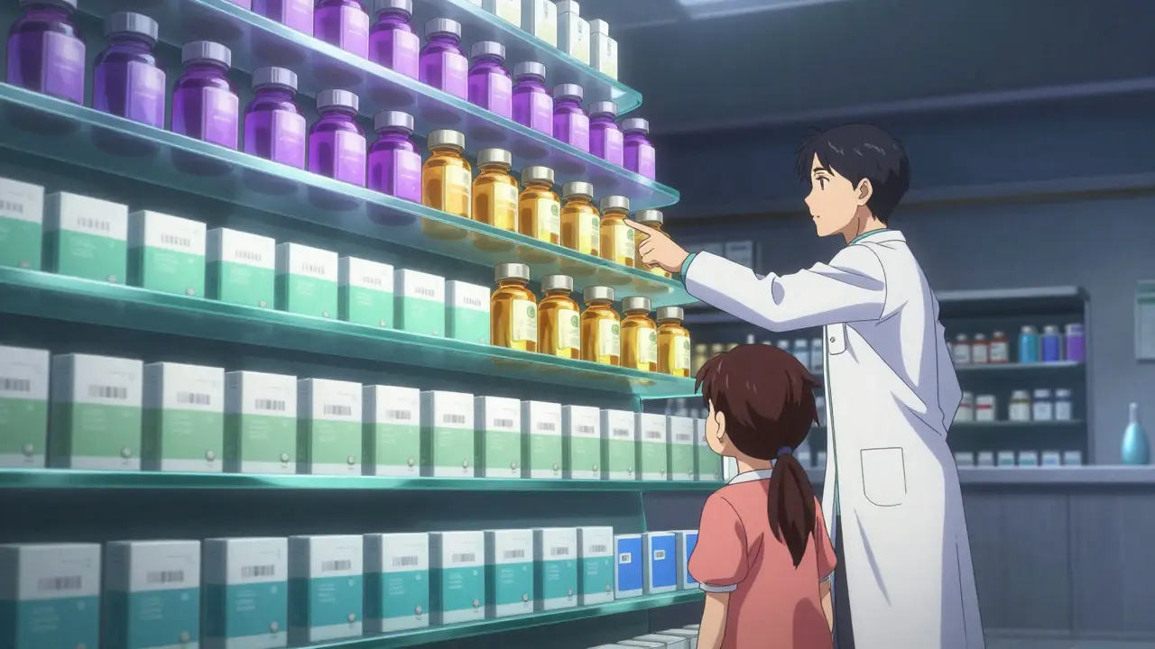 Colorful ladder representing medication cost tiers and types